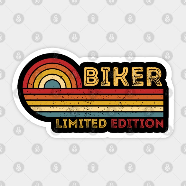 Biker Limited Edition Vintage Retro - Gift Ideas For Bikers Sticker by Pezzolano